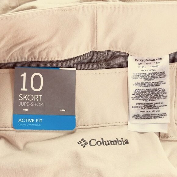 COLUMBIA Omni Shield Women's Active Fit Beige Nylon Stretch Skort Size 10 - Picture 8 of 9